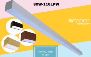 DLC listed 8ft LED linear luminaire