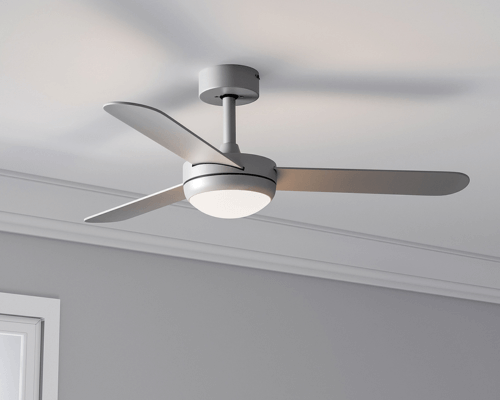 white ceiling fan with light