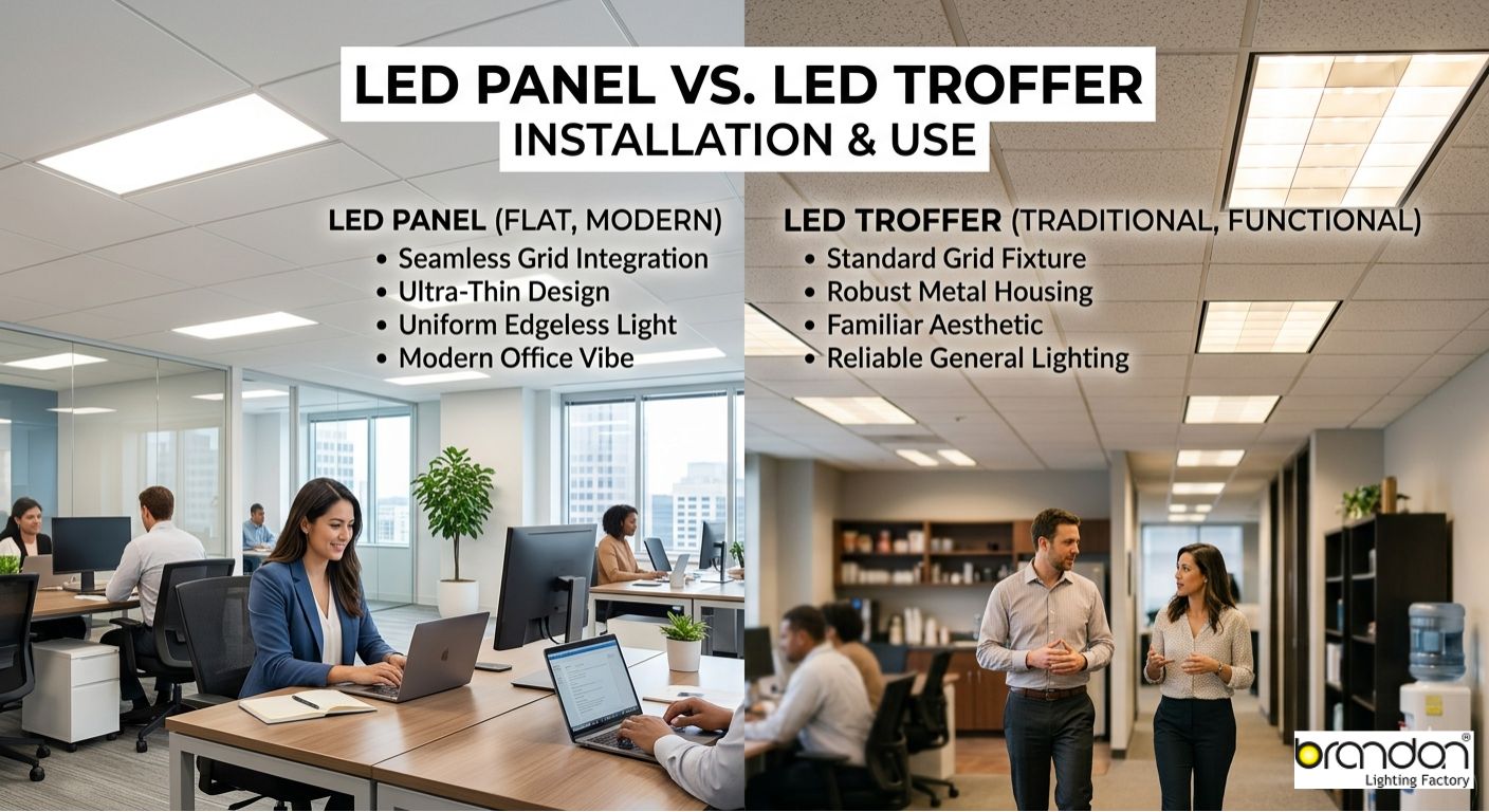LED panel VS LED Troffer