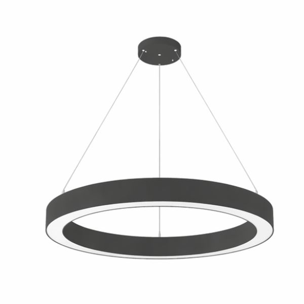 Discover the 36" Round Pendant LED Light. Features edge-lit technology, dual beam up/down lighting, and selectable CCT. High-output commercial pendant lighting in black, white, or brushed aluminum