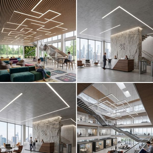 L shape designer lighting application