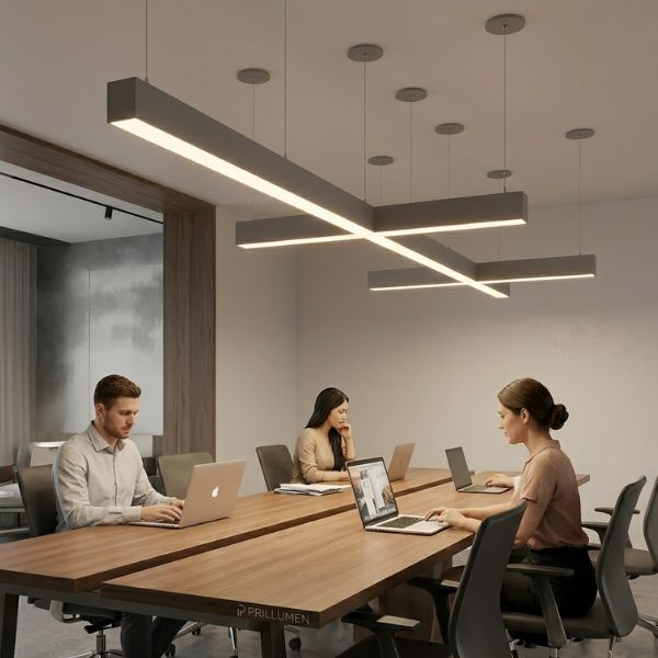 T shape office lighting