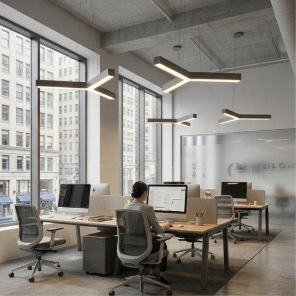 Y shape linear light in office application