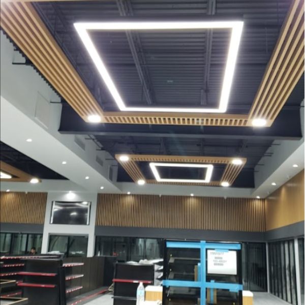 square box shape light in retail store