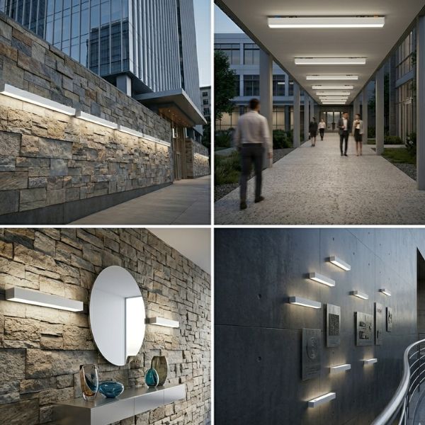 4 Wet Location Architectural Linear Wall Sconce application